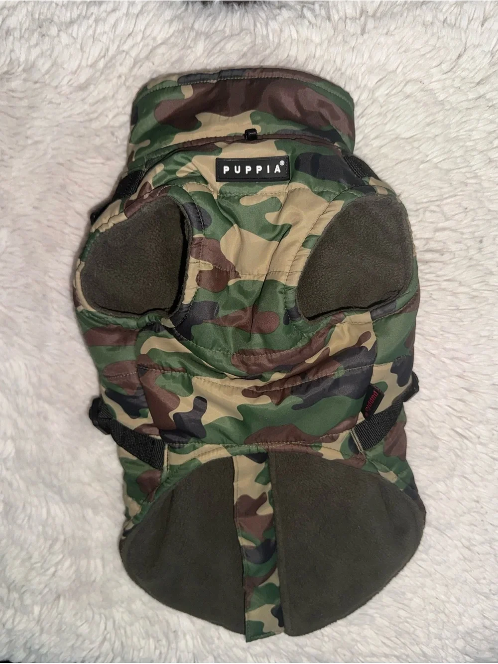 Puppia Mountaineer II Camo Coat With Attached Harness Size Large